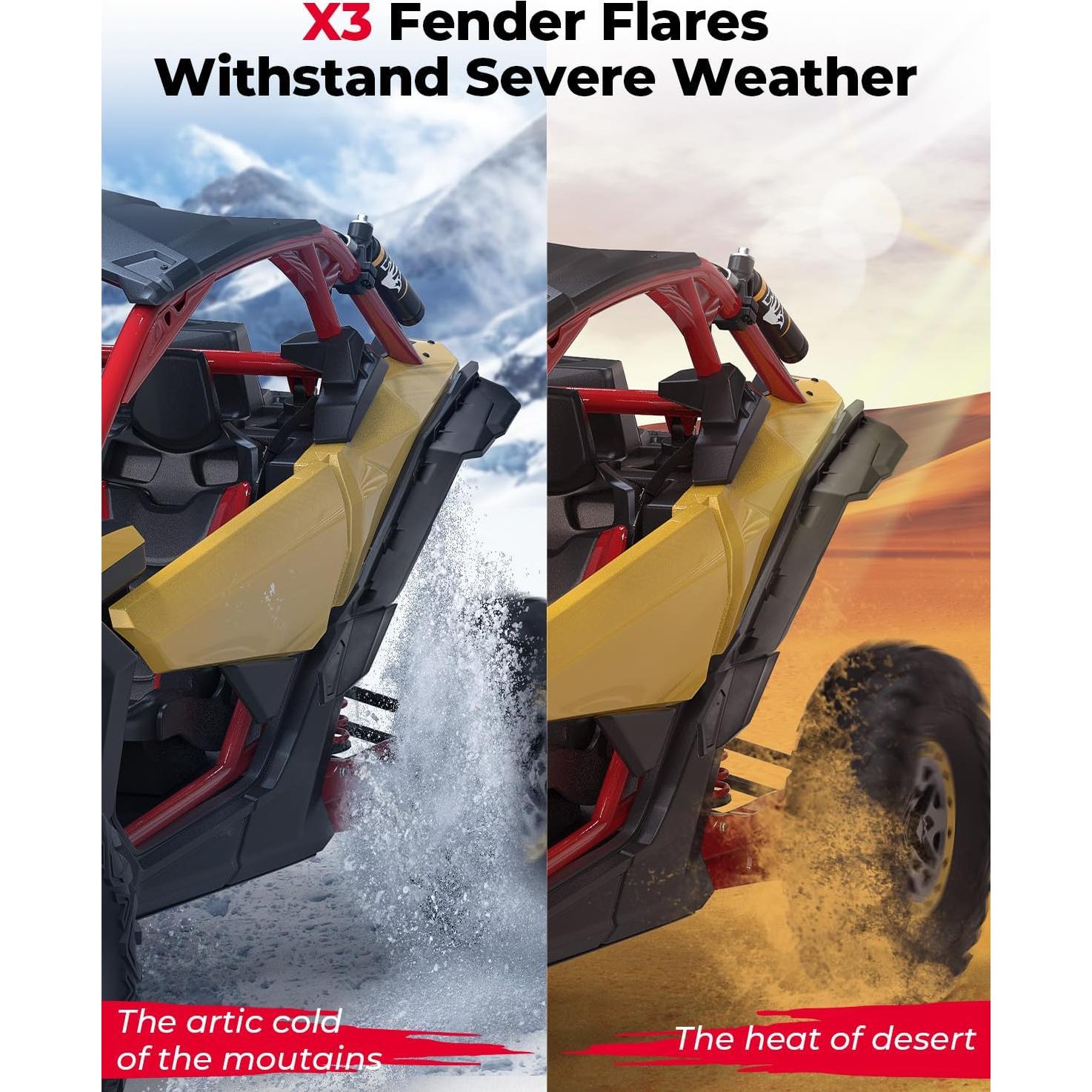 Extensiones de Guardabarros KEMIMOTO para Can-Am X3 2017-2025