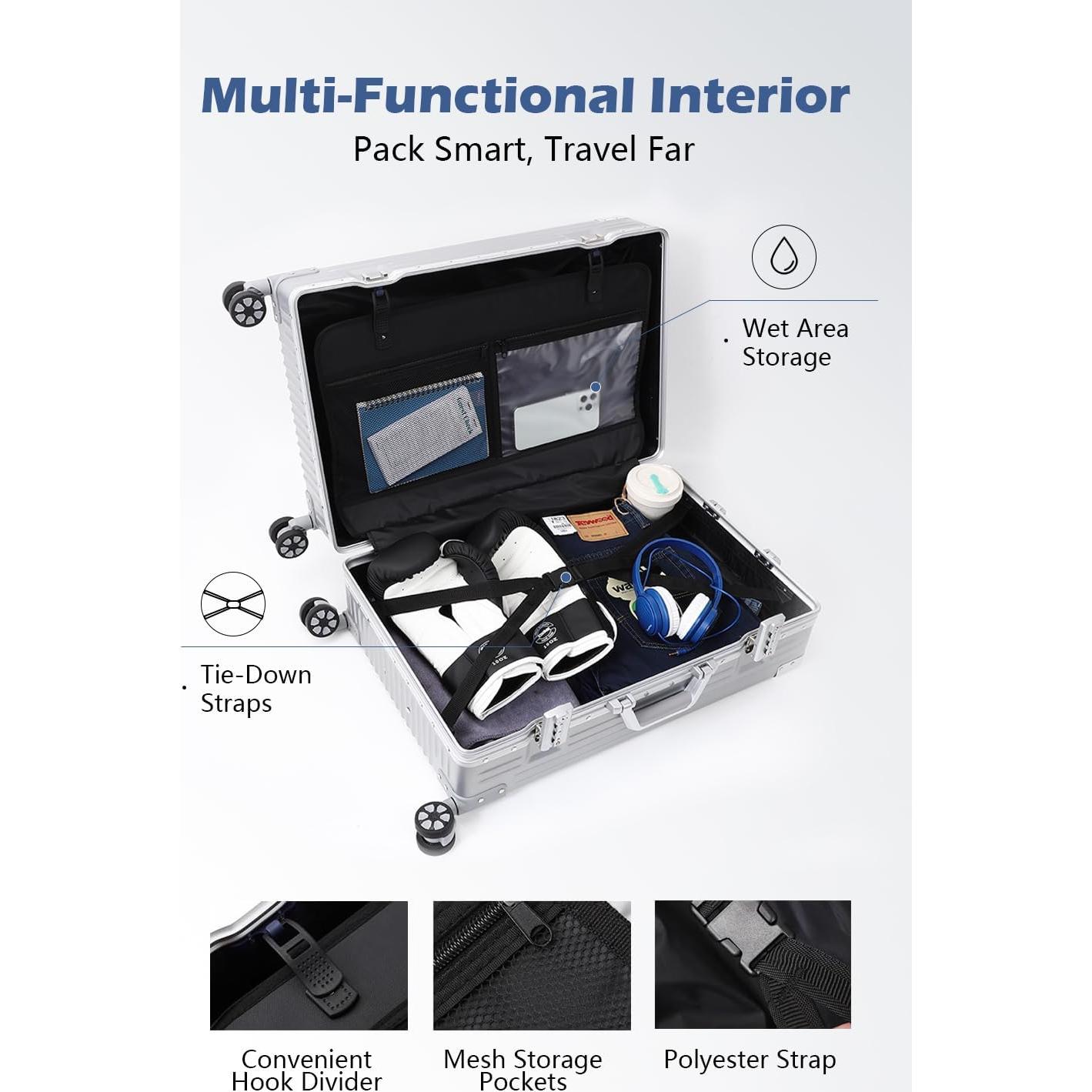 Maleta Dura 24 Pulgadas HotWay con Ruedas y Cerradura TSA