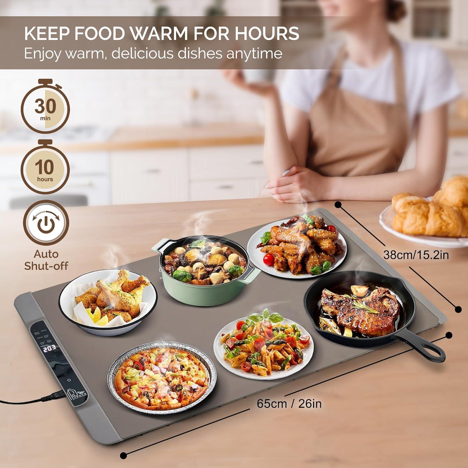 Alfombrilla Calentadora de Comida EXHOCO 250W Silicona Gris