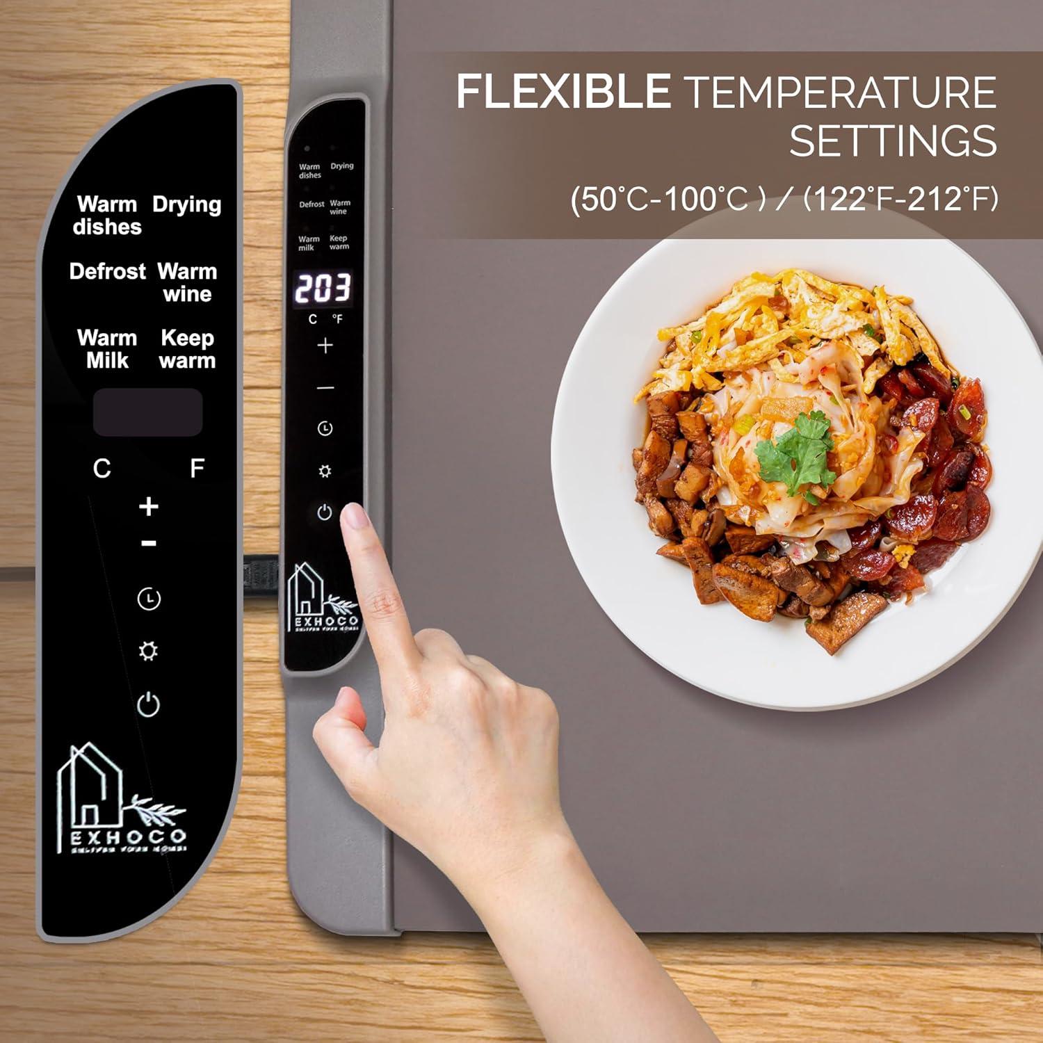 Alfombrilla Calentadora de Comida EXHOCO 250W Silicona Gris