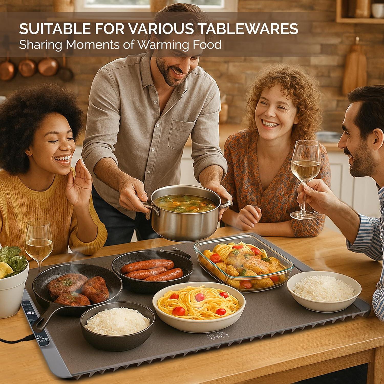 Alfombrilla Calentadora de Comida EXHOCO 250W Silicona Gris