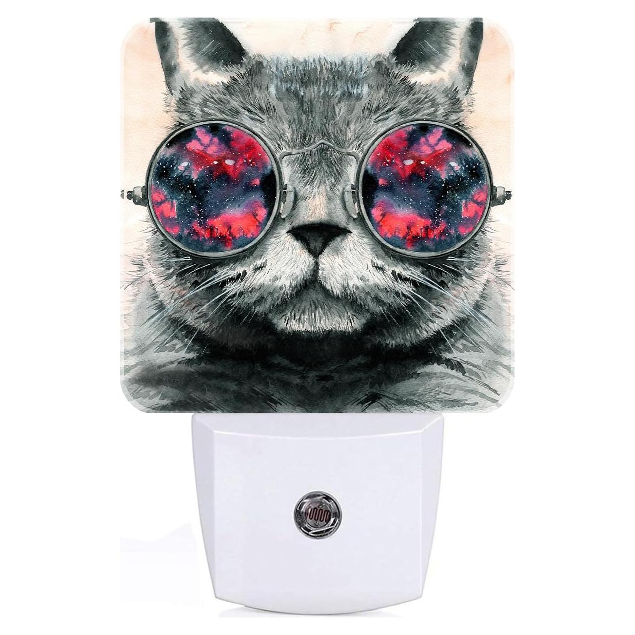 Luz Nocturna Enchufable Gato Gris FSHVQKD 11.5x7.5x5.4cm