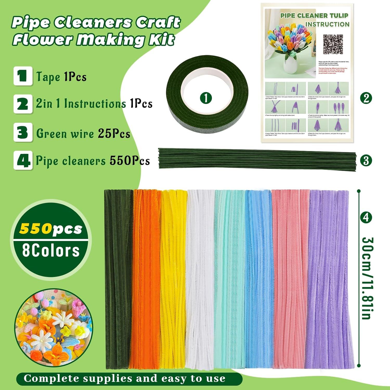 Kit de Limpiapipas ZXIIXZ 550 Pcs 8 Colores Manualidades