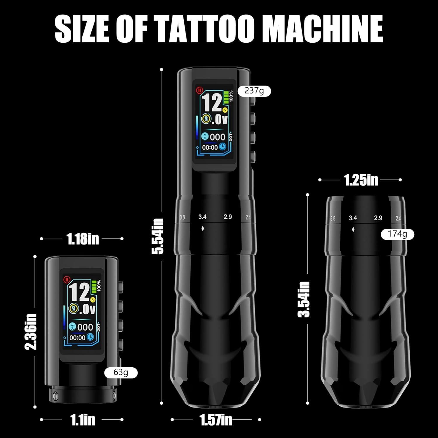 Kit de Tatuaje Tuffking - Máquina Rotativa Inalámbrica 1600mAh