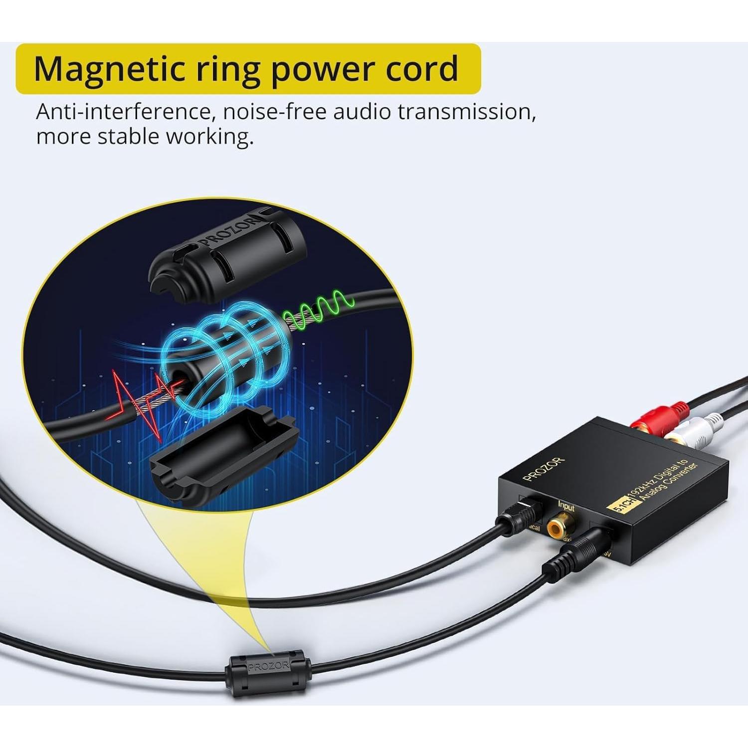Convertidor de Audio Digital a Analógico PROZOR 192kHz 5.1CH