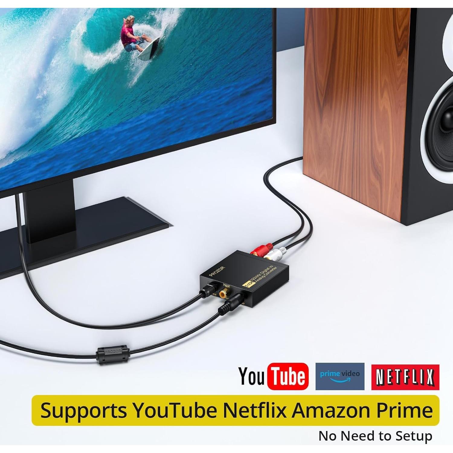 Convertidor de Audio Digital a Analógico PROZOR 192kHz 5.1CH