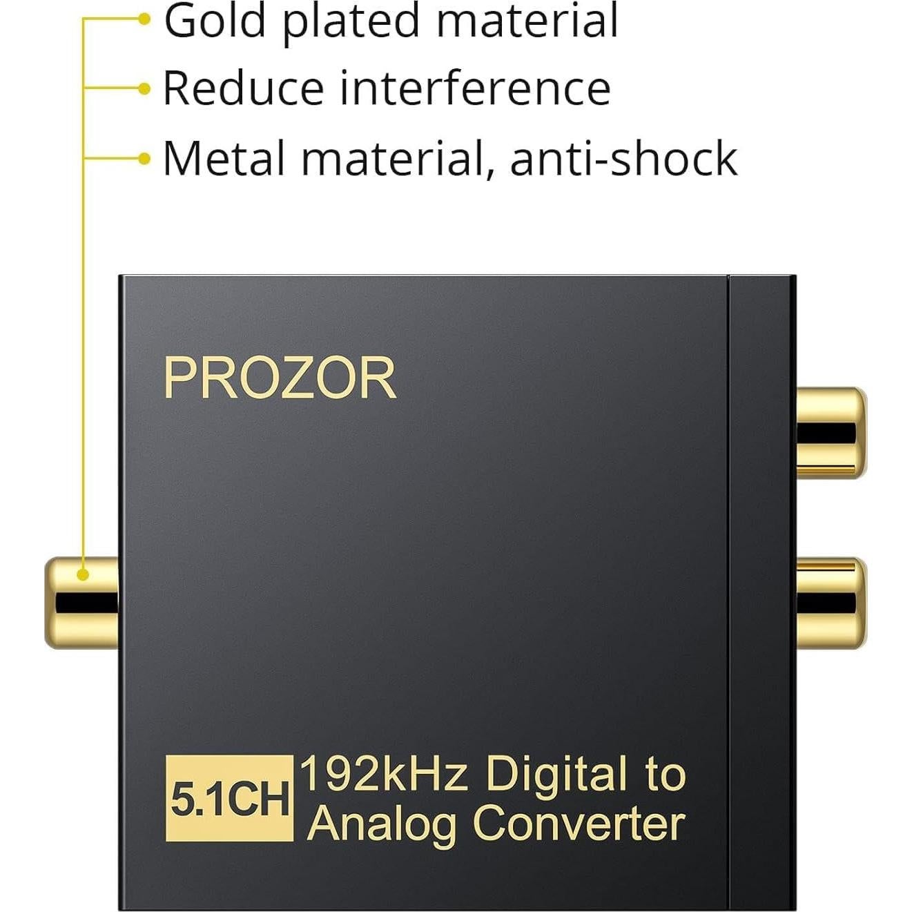 Convertidor de Audio Digital a Analógico PROZOR 192kHz 5.1CH