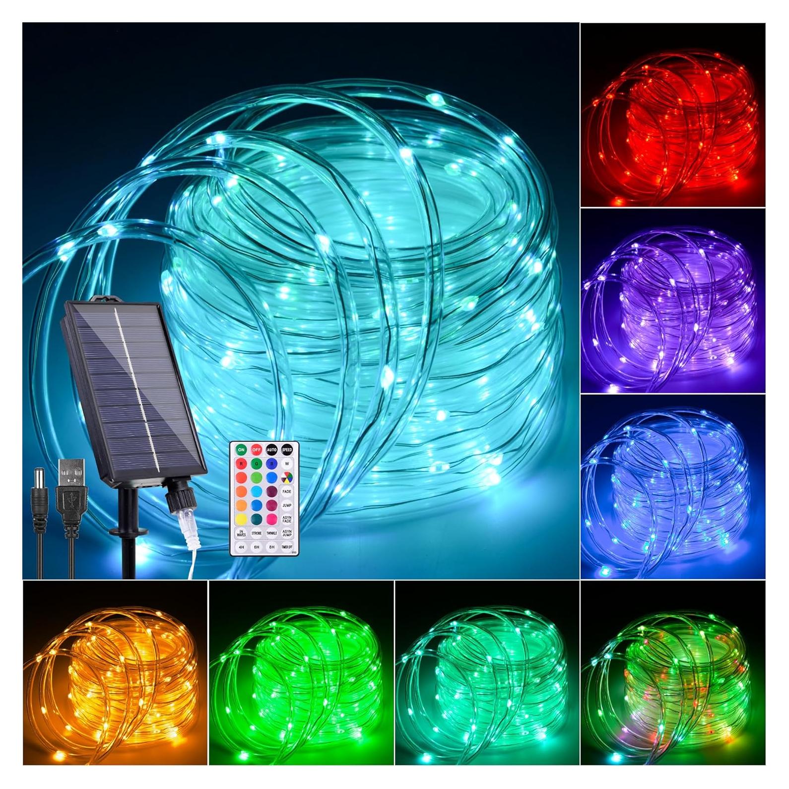 Luces de Cuerda Solares 10M Nazuwke 100 LEDs Multicolor