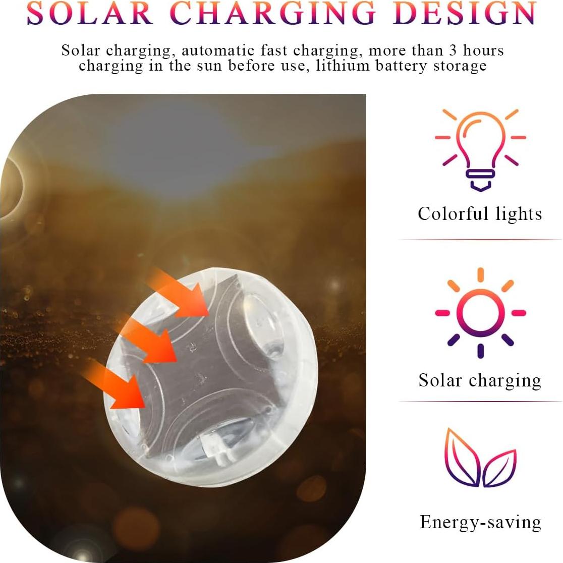 Luces LED para Neumáticos Wevdn 4 PCS Carga Solar Coloridas