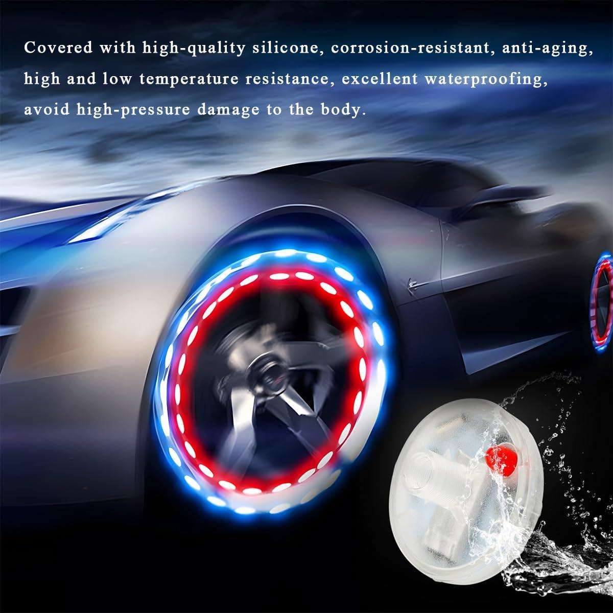 Luces LED para Neumáticos Wevdn 4 PCS Carga Solar Coloridas