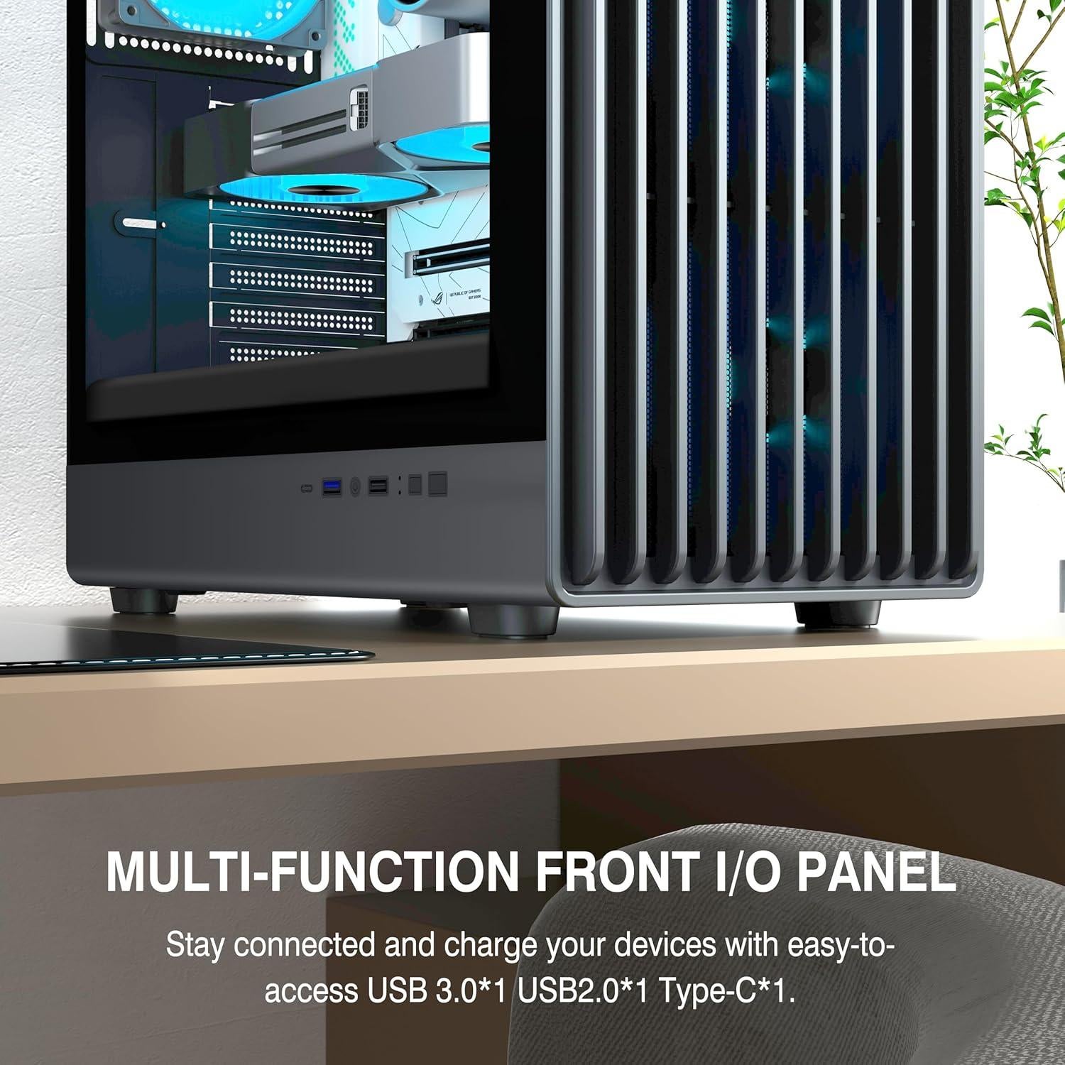 Caja de PC FOIFKIN K6 ATX Mid-Tower con 6 Ventiladores ARGB