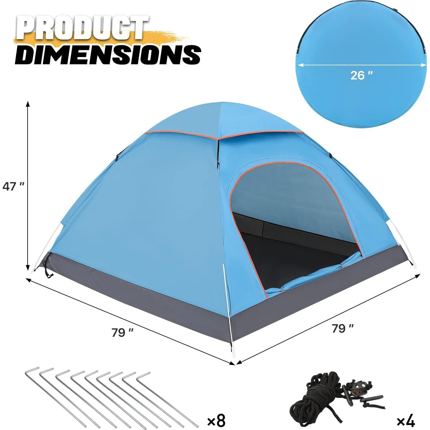 Carpa Domo Ultraligera MoNiBloom A40-TT-004-BL para 4 Personas