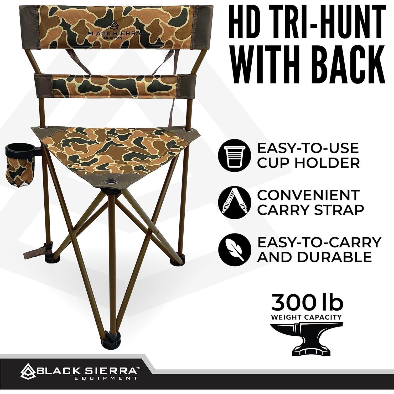 Silla Tripode Plegable Black Sierra HCH-004 136 Kg Camo