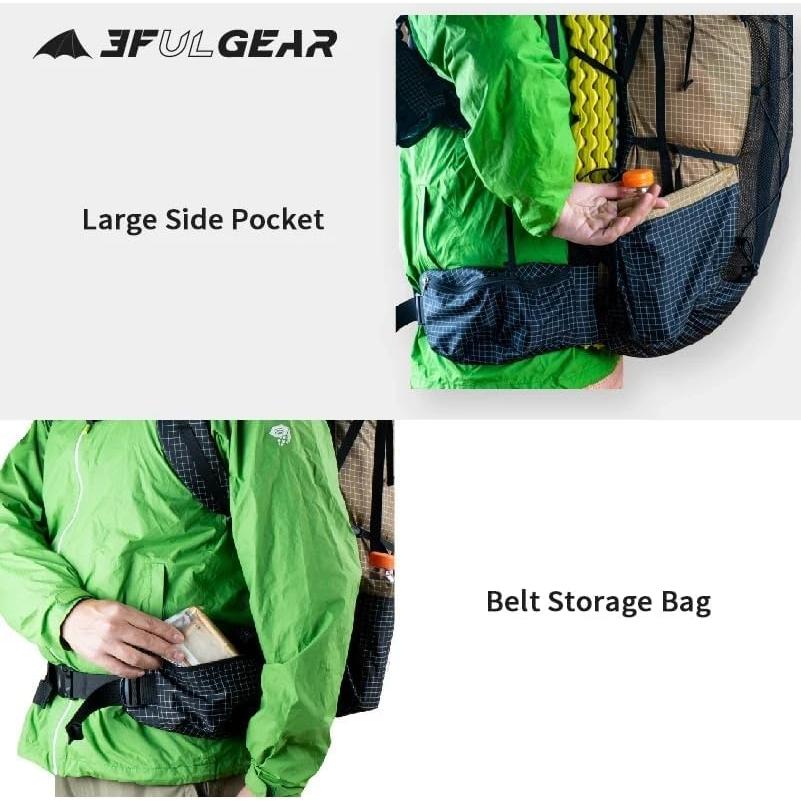 Mochila de Escalada 3F UL GEAR QiDian Pro 46+10L UHMWPE Negra