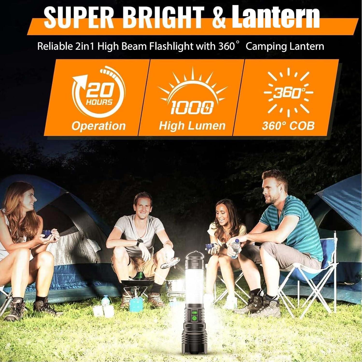 Linterna LED Recargable Hoxida 2000 Lúmenes 5 Modos Impermeable