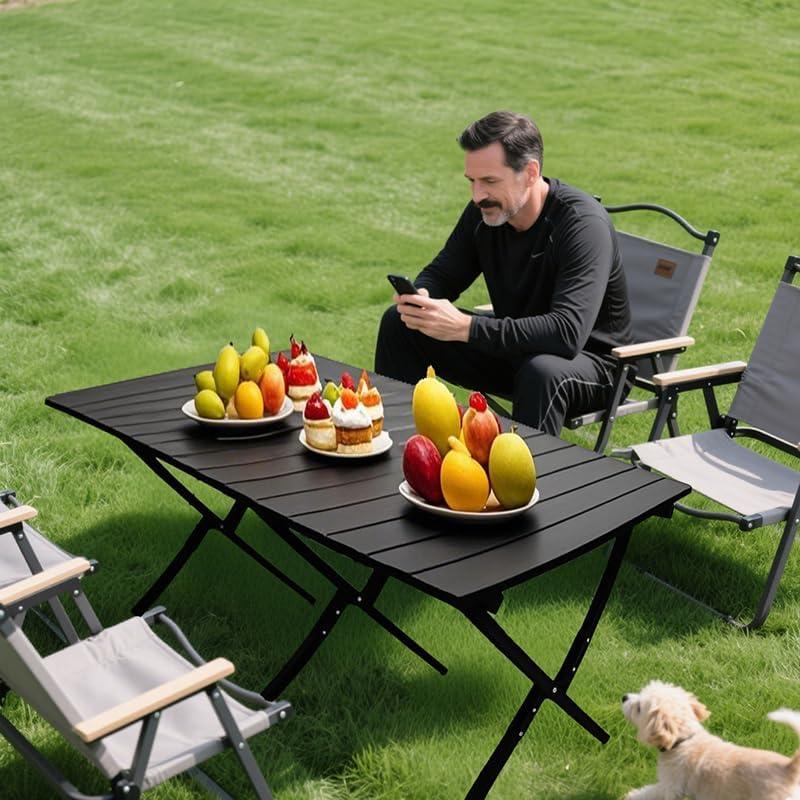 Mesa Plegable de Aluminio Evolve Heritage 119x58 cm Negra