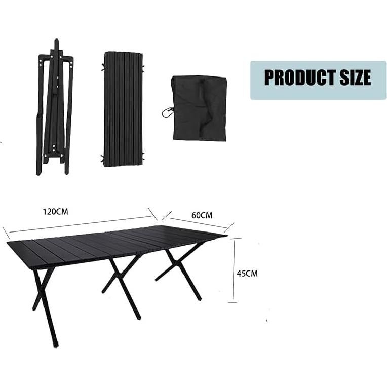 Mesa Plegable de Aluminio Evolve Heritage 119x58 cm Negra