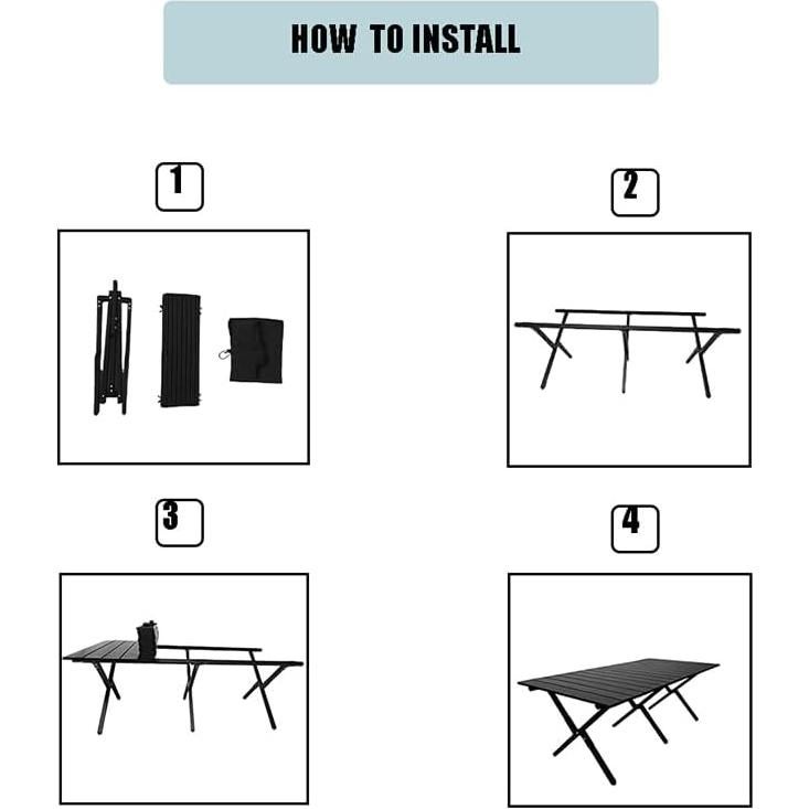 Mesa Plegable de Aluminio Evolve Heritage 119x58 cm Negra