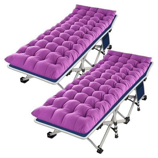 Cama de Camping Plegable ZAMOTEO 2 Paquete con Colchón 190.5x68.6cm