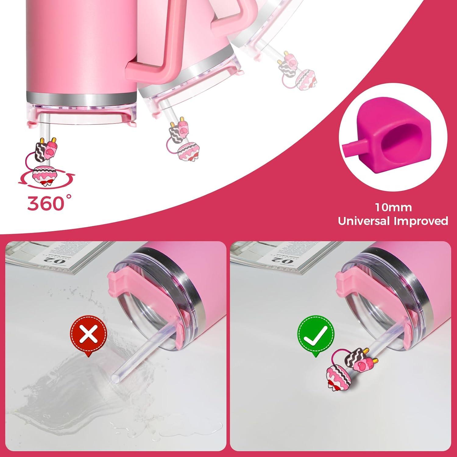 Cubiertas de Pajitas de Silicona WLEAD 10mm para Tazas Stanley 30oz/40oz