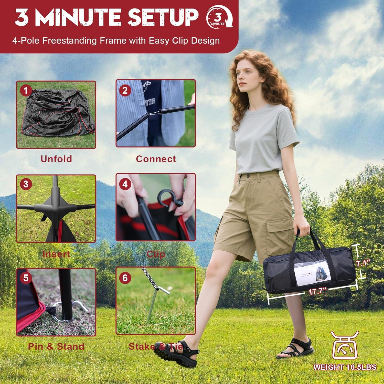 Tienda de Ducha Camping Castle Unicorn 2.2m Impermeable UPF50+