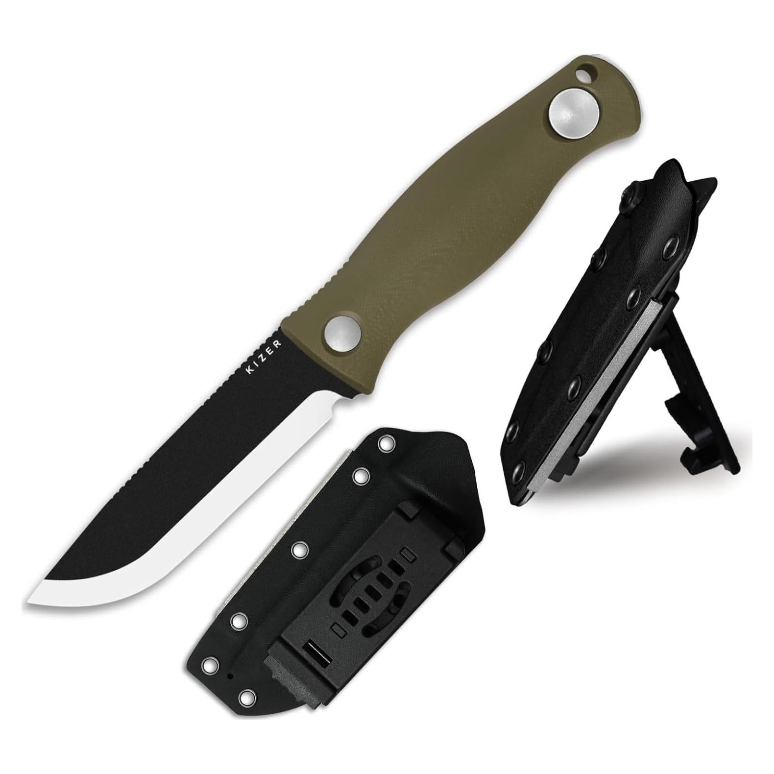 Cuchillo Fijo Kizer Polaris 10.74 cm Acero 1095 Mango G10 Verde