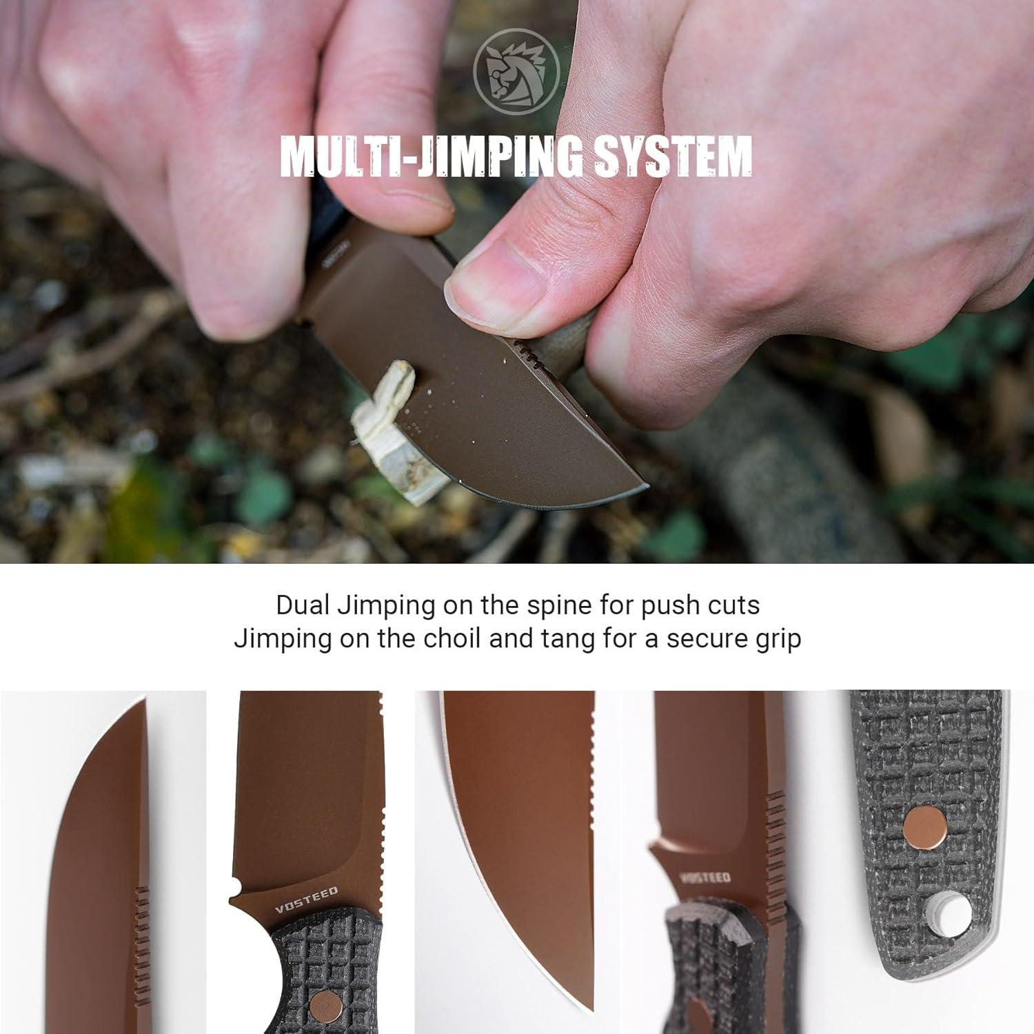 Cuchillo Fijo Vosteed Mink EDC 8.4 cm con Funda Ergonómica