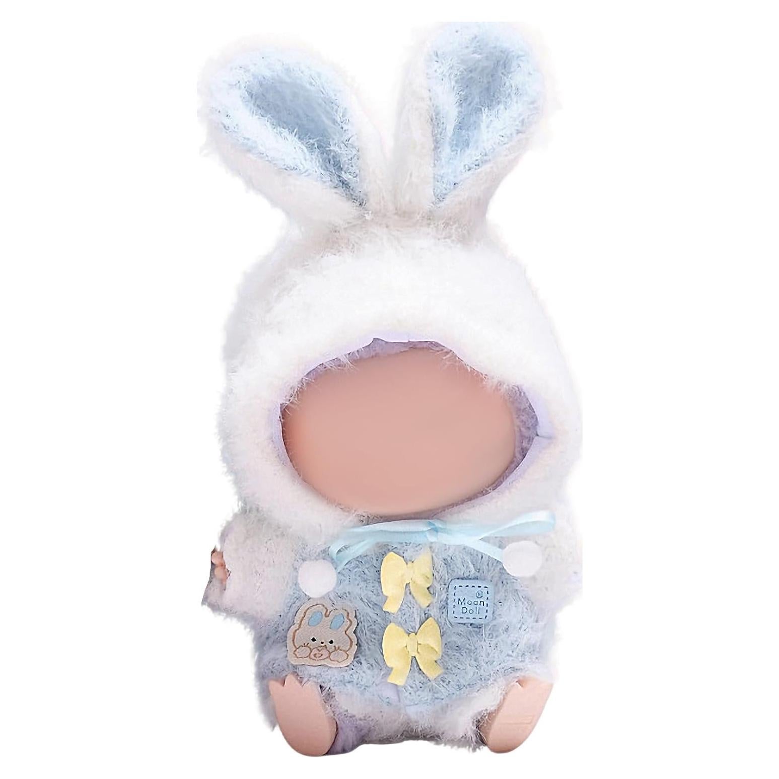 Ropa de Muñeca 17 cm Labubu Mono Conejo Azul Suave