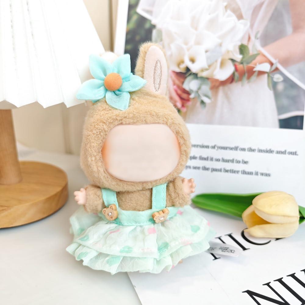 Conjunto de Ropa Kawaii para Muñecas 17cm - Vestido Floral Verde