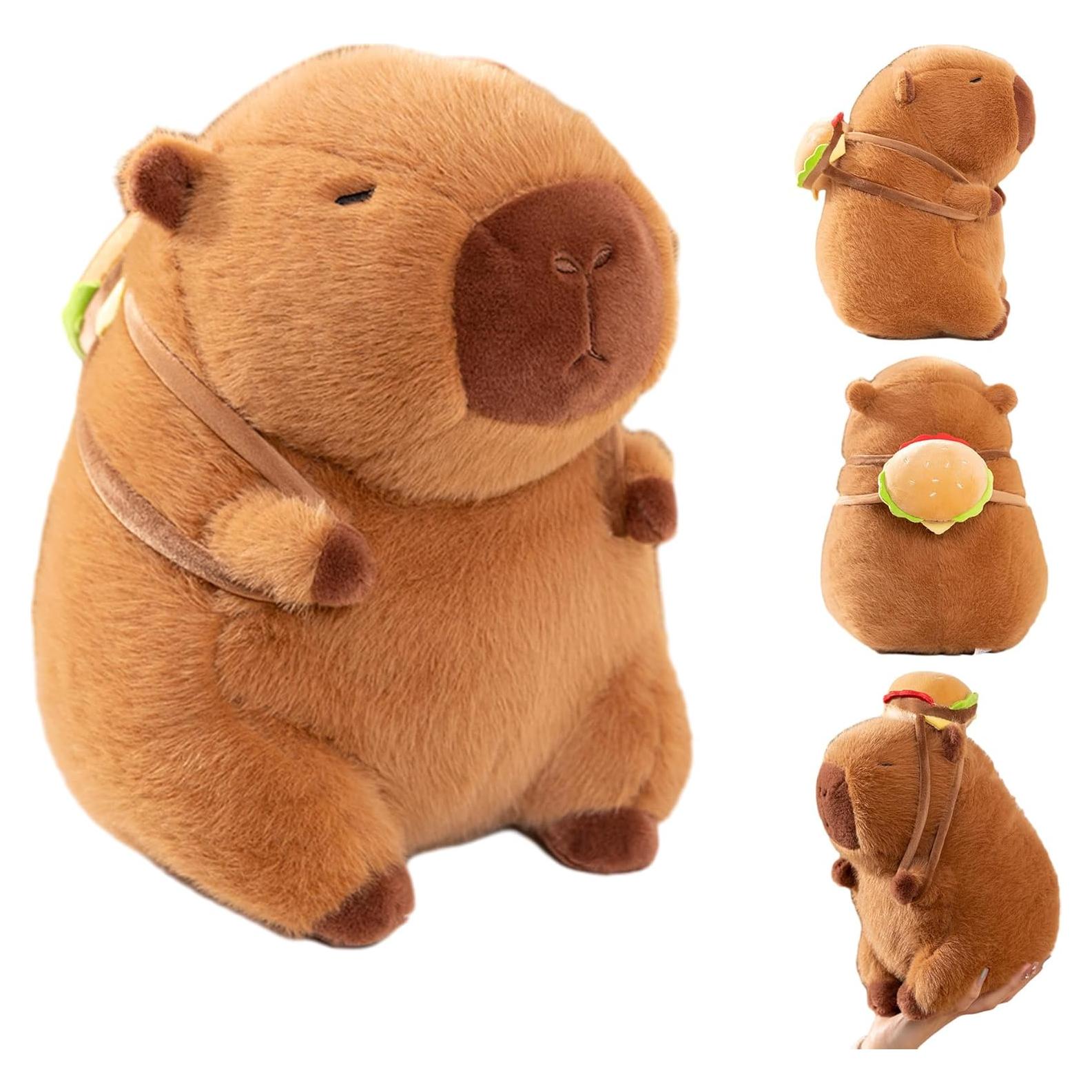 Capibara de Peluche COSGOO 30.48 cm con Mochila Hamburguesa