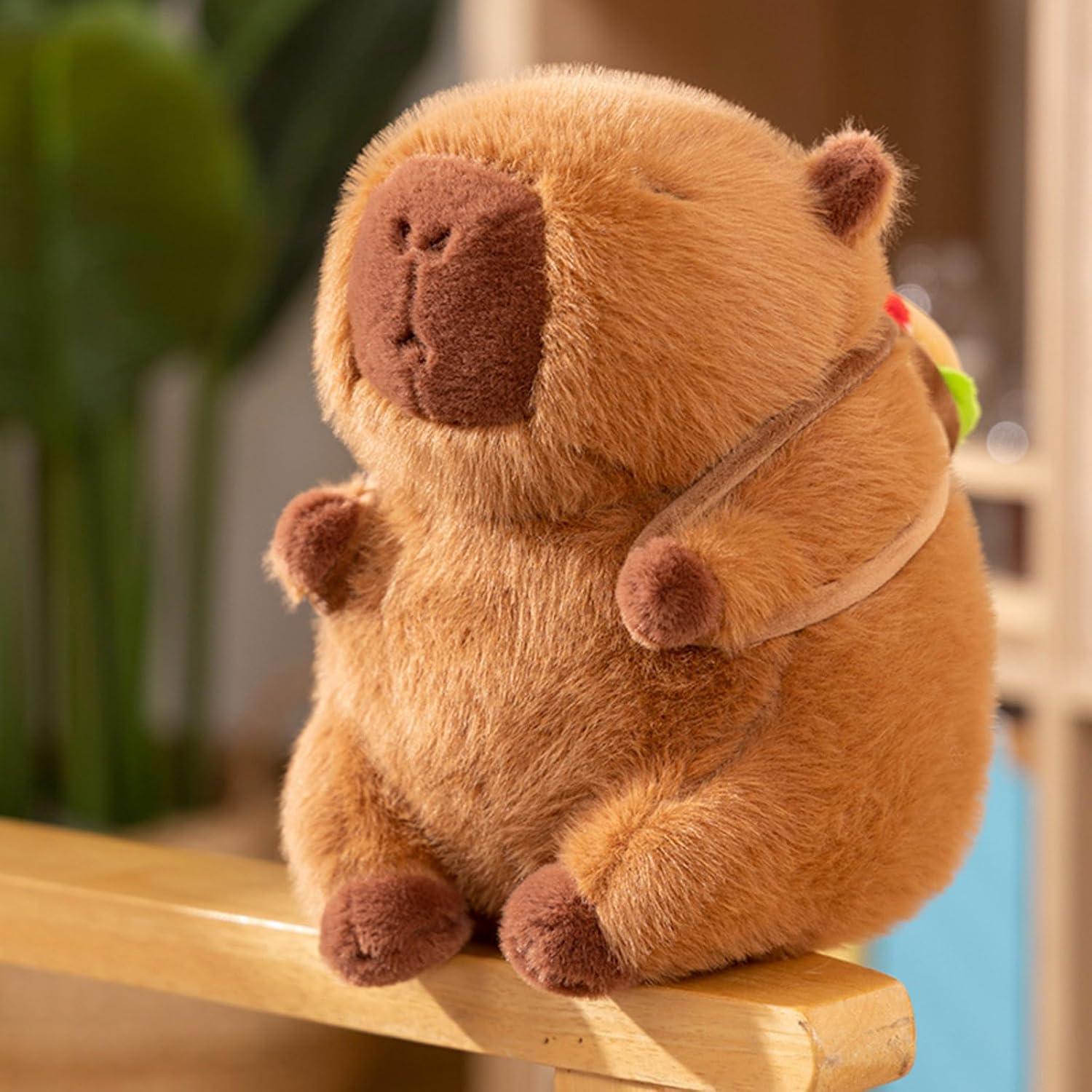 Capibara de Peluche COSGOO 30.48 cm con Mochila Hamburguesa