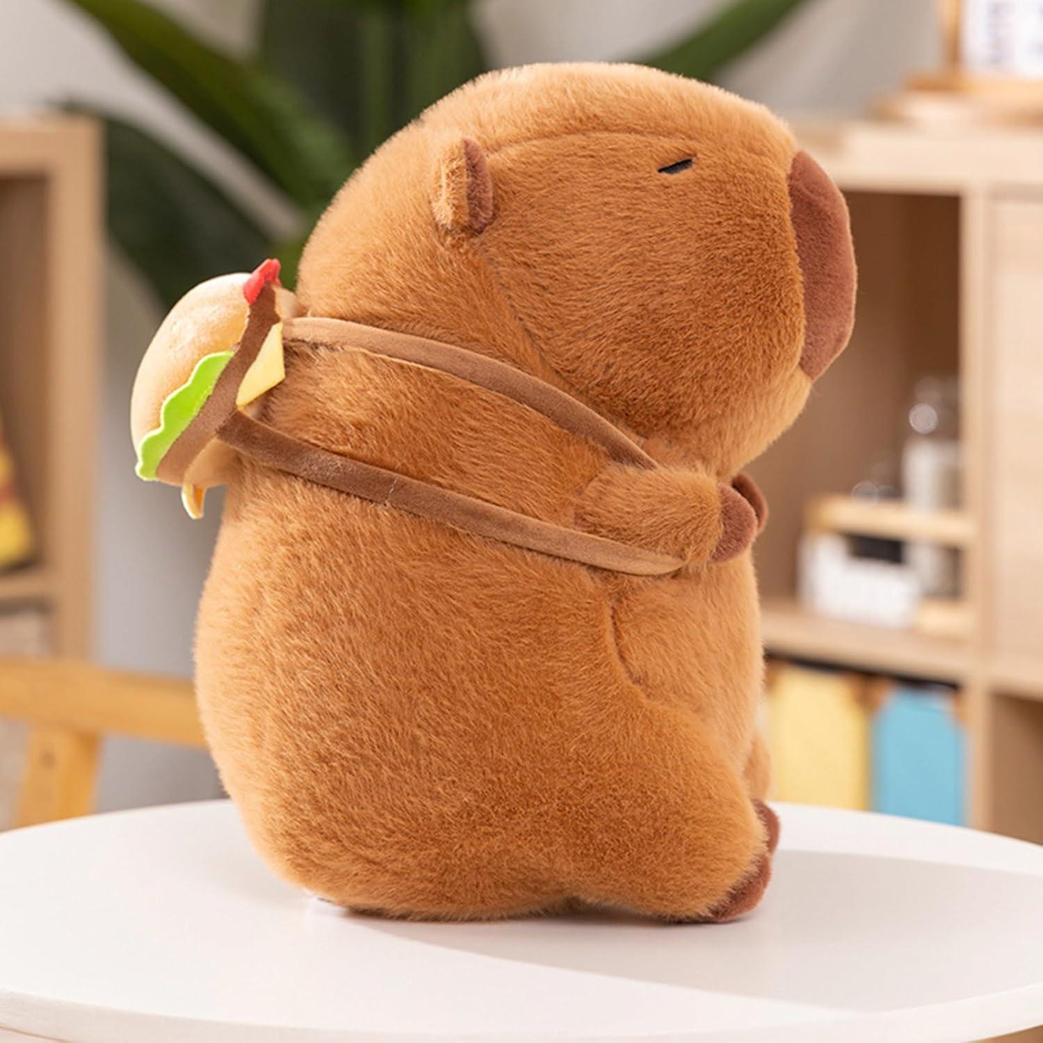Capibara de Peluche COSGOO 30.48 cm con Mochila Hamburguesa