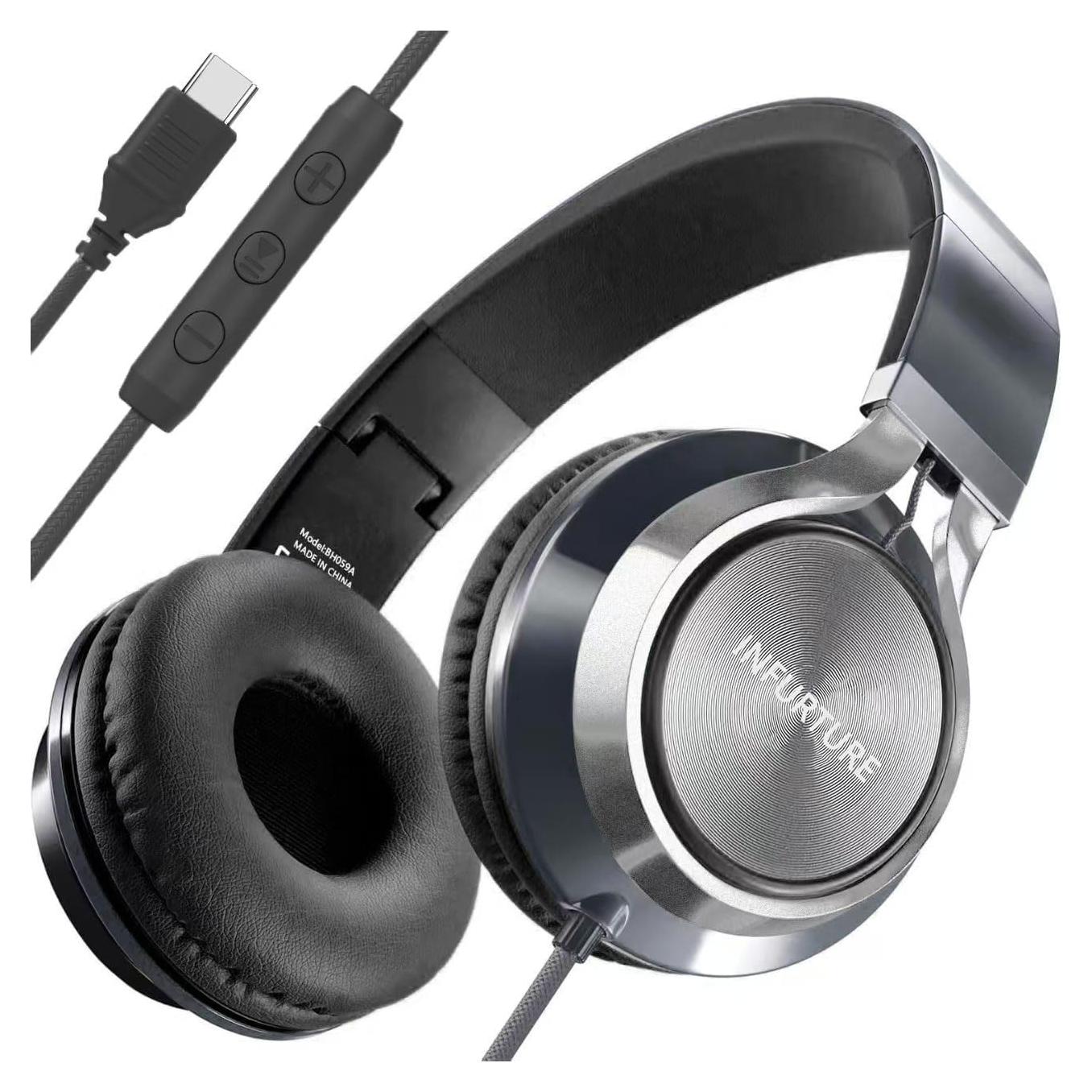 Auriculares USB C INFURTURE FTBH118AB con Micrófono y Control