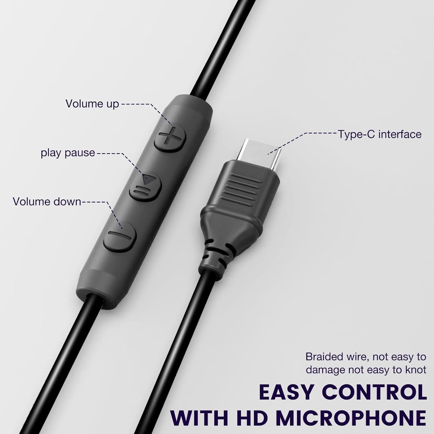 Auriculares USB C INFURTURE FTBH118AB con Micrófono y Control