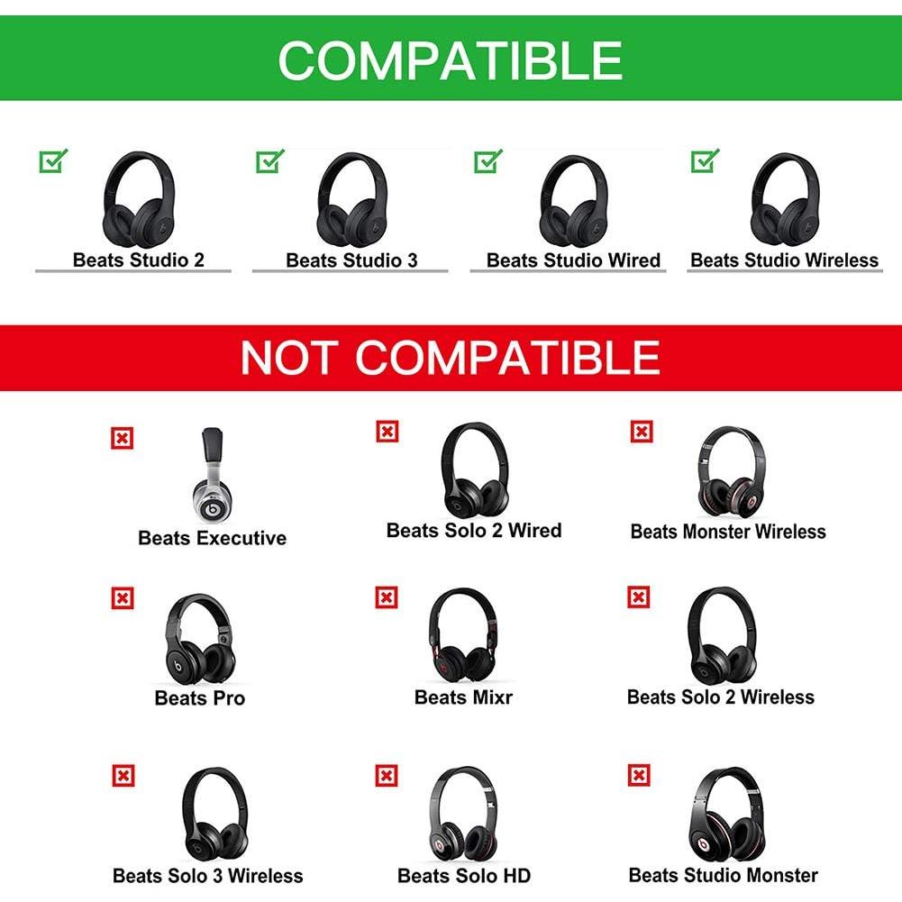 Almohadillas de Reemplazo HZTCAM para Beats Studio 2 y 3 - Negro