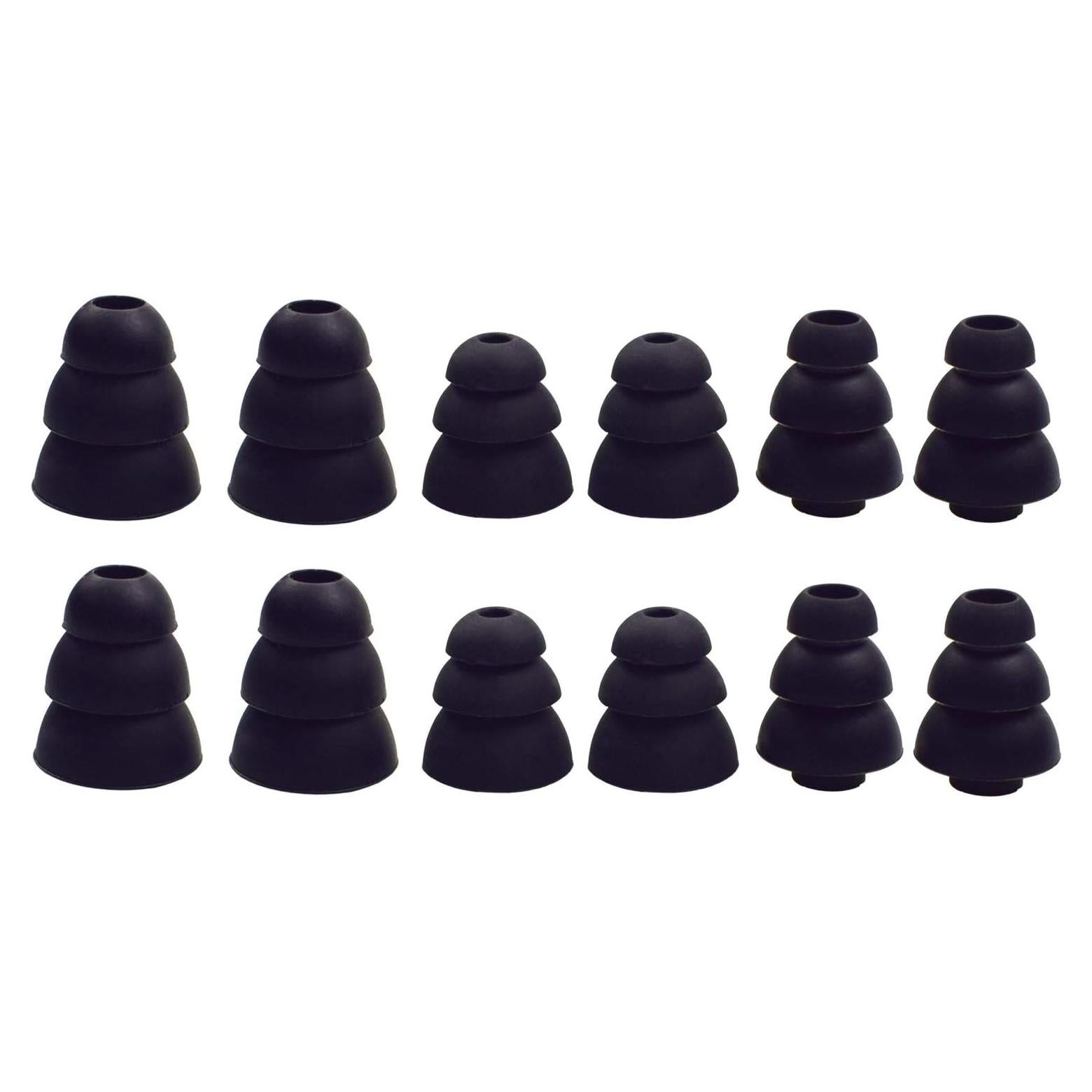 Puntas de oído de triple flanja Motanar - 6 pares S/M/L