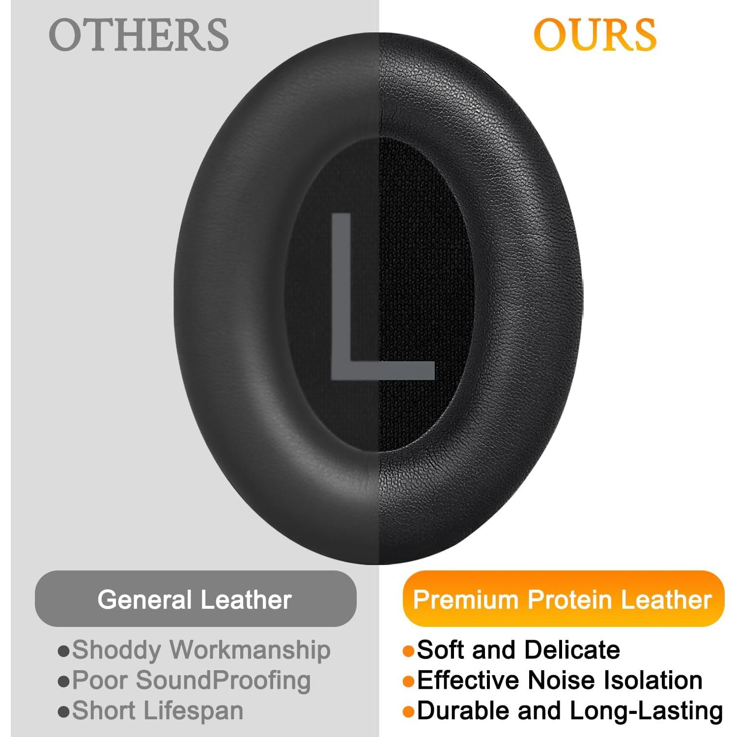 Almohadillas de Reemplazo SOULWIT para Bose QC45 - Negro