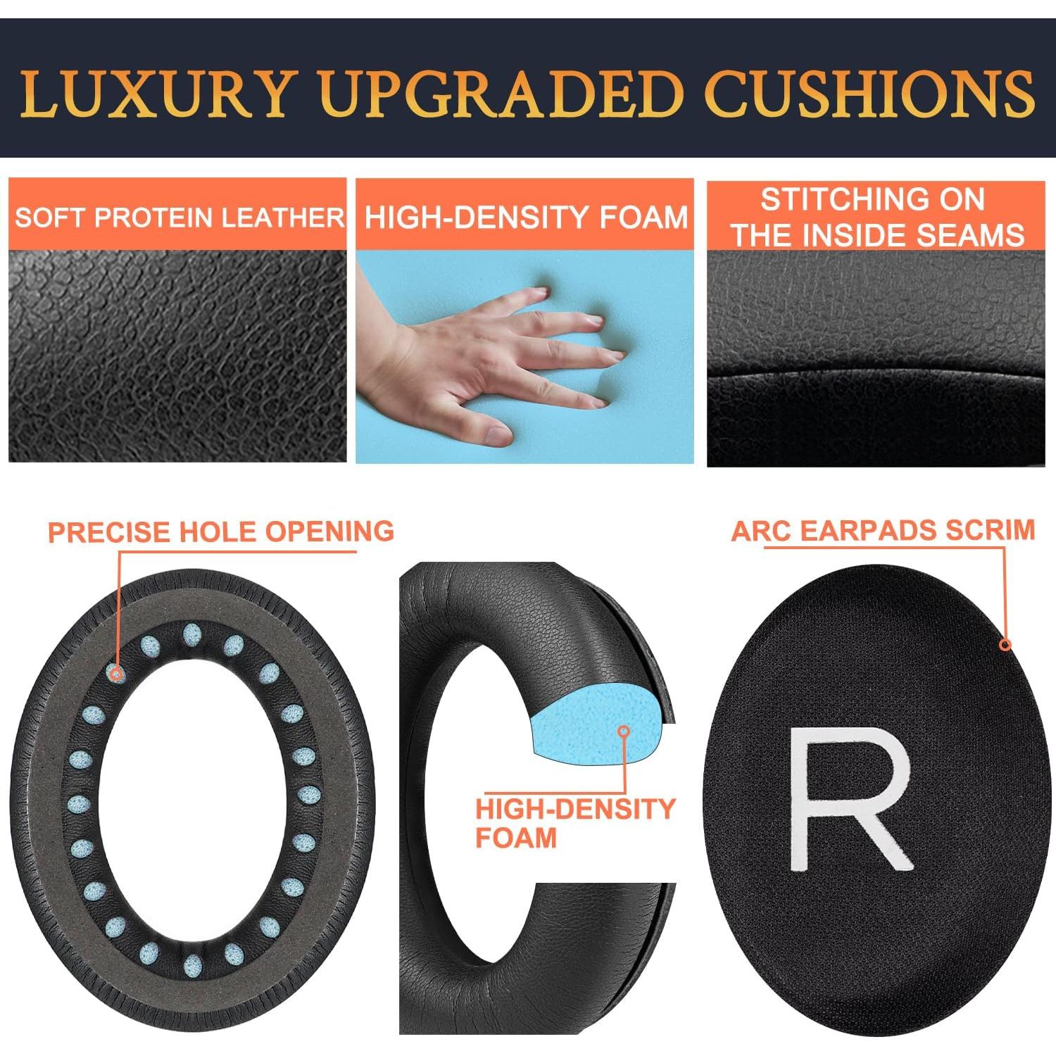 Almohadillas de Reemplazo SOULWIT para Bose QC45 - Negro