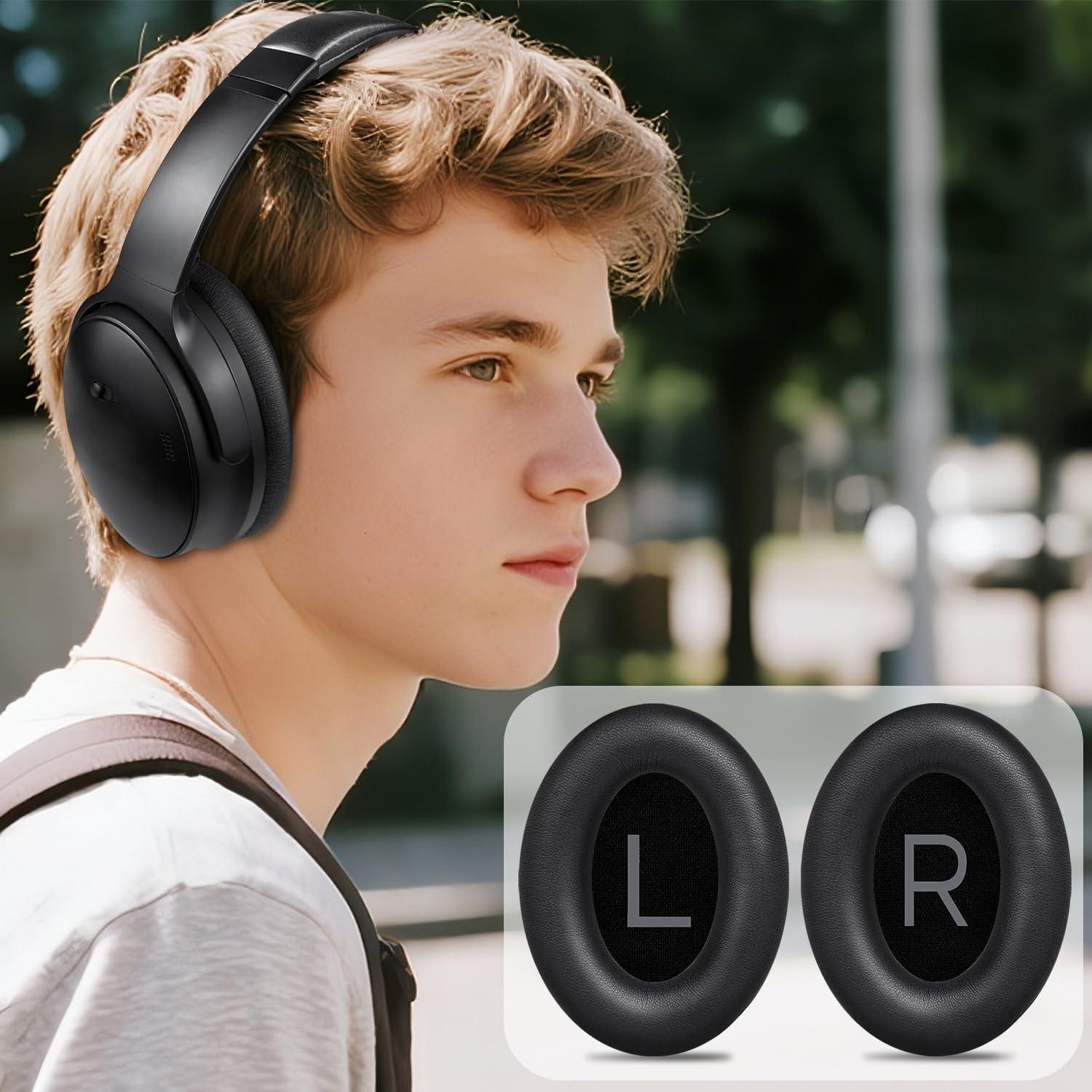 Almohadillas de Reemplazo SOULWIT para Bose QC45 - Negro