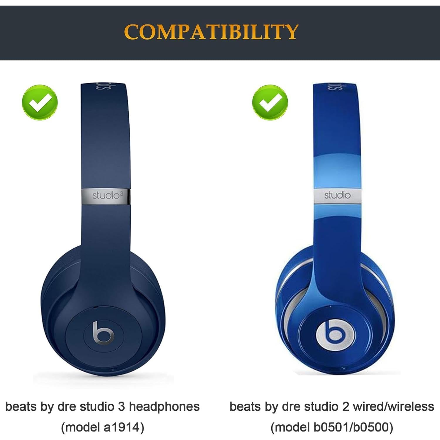Cabezal de Reemplazo Fadmew para Auriculares Beats Studio 3 Azul