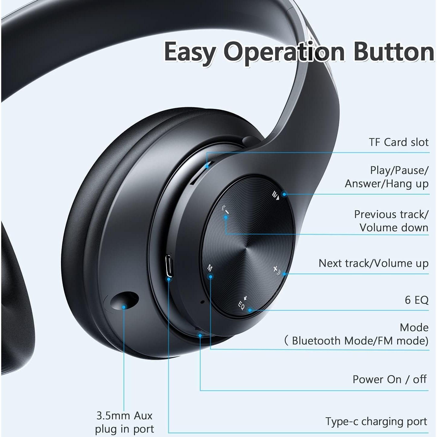 Auriculares Bluetooth Tuitager 60H Hi-Fi Estéreo Plegables