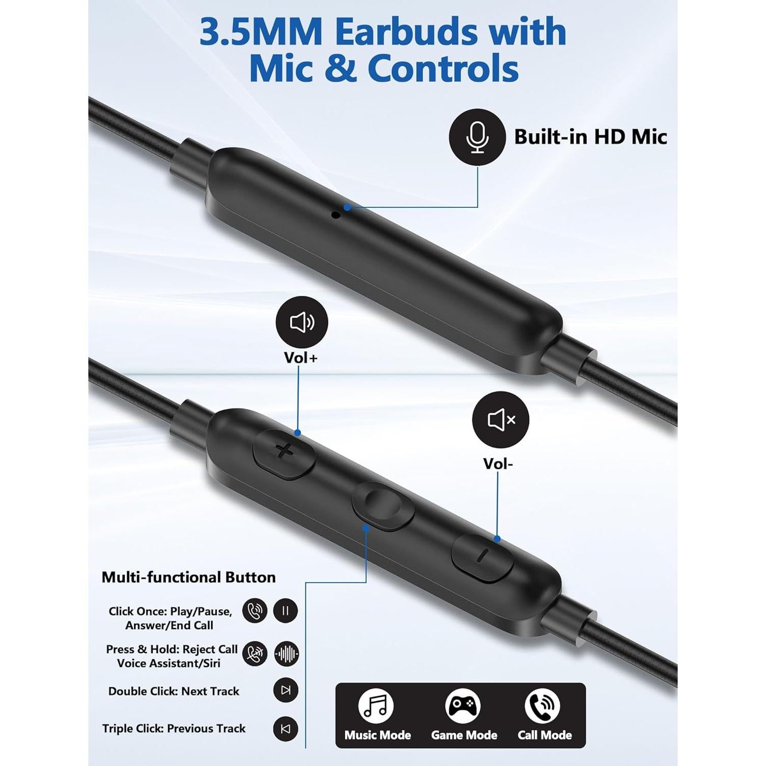 Auriculares In-Ear TOPAUX 3.5mm con Micrófono y Aislamiento