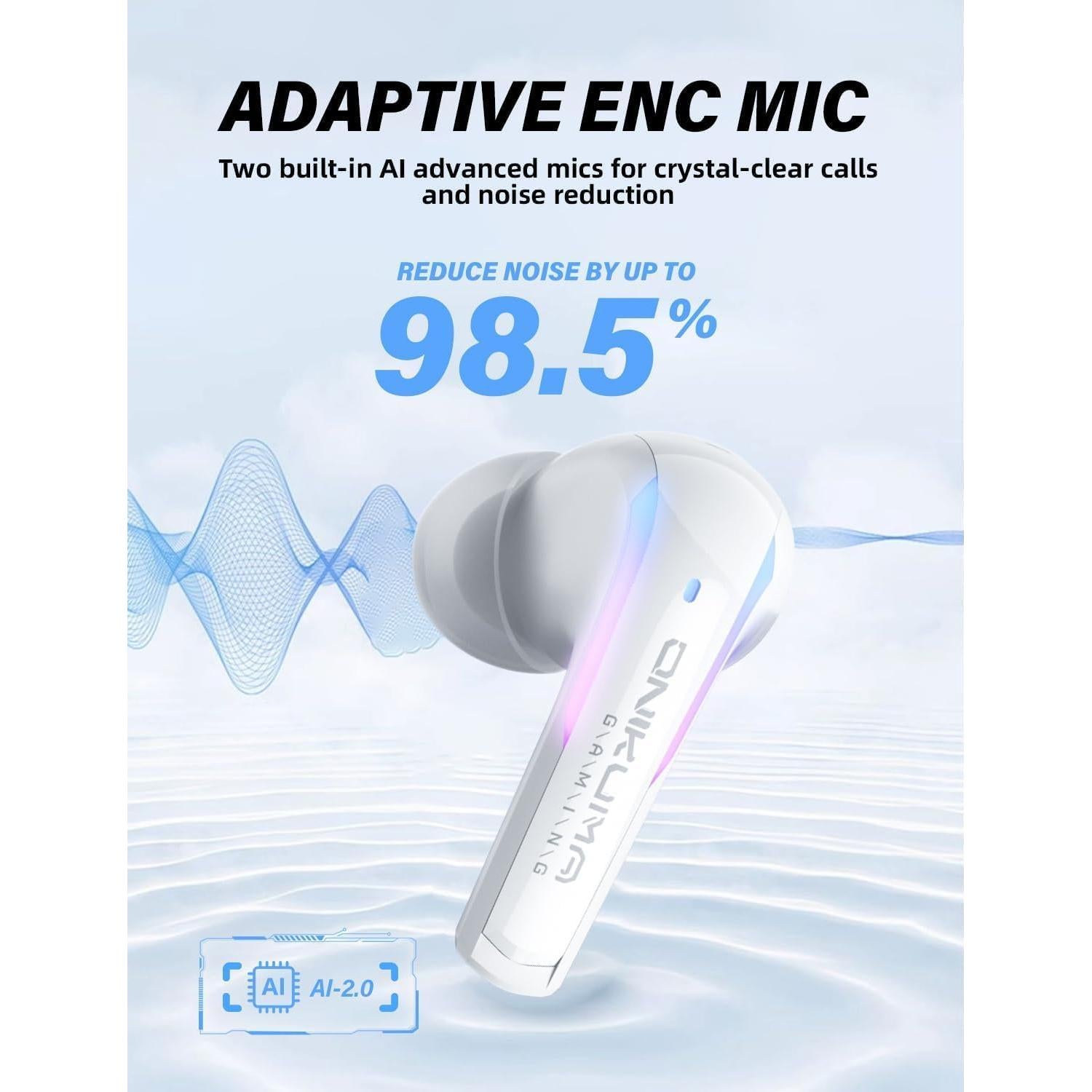 Auriculares Inalámbricos ONIKUMA T27 20ms Latencia Baja Blanco