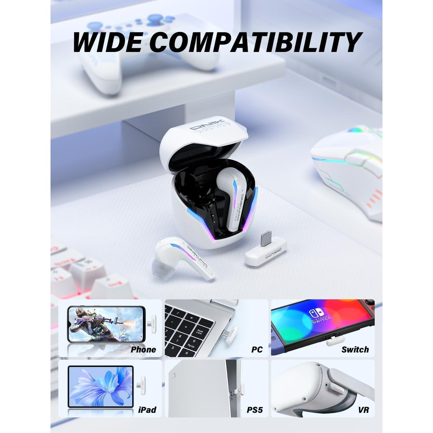 Auriculares Inalámbricos ONIKUMA T27 20ms Latencia Baja Blanco