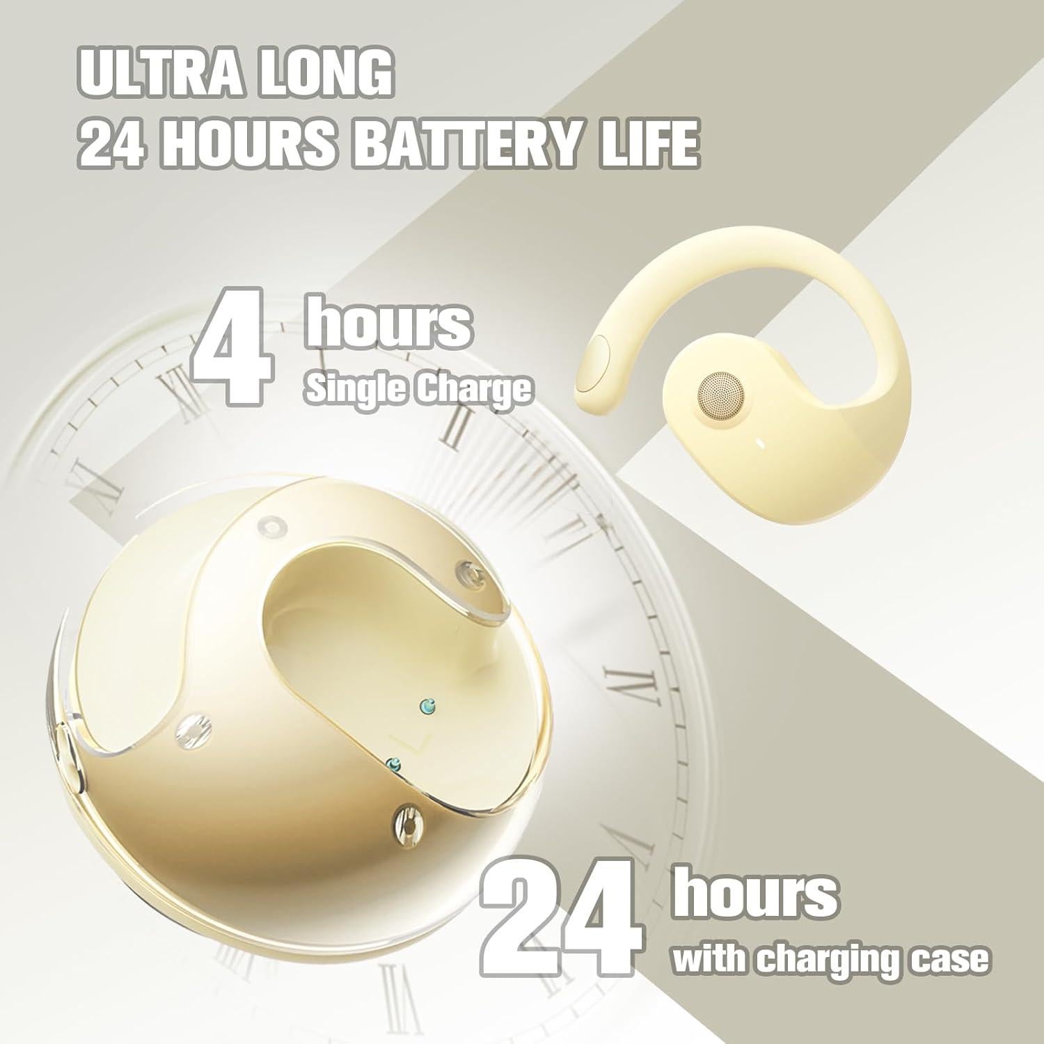 Auriculares Inalámbricos Bluetooth Abiertos JM13 Beige IPX5