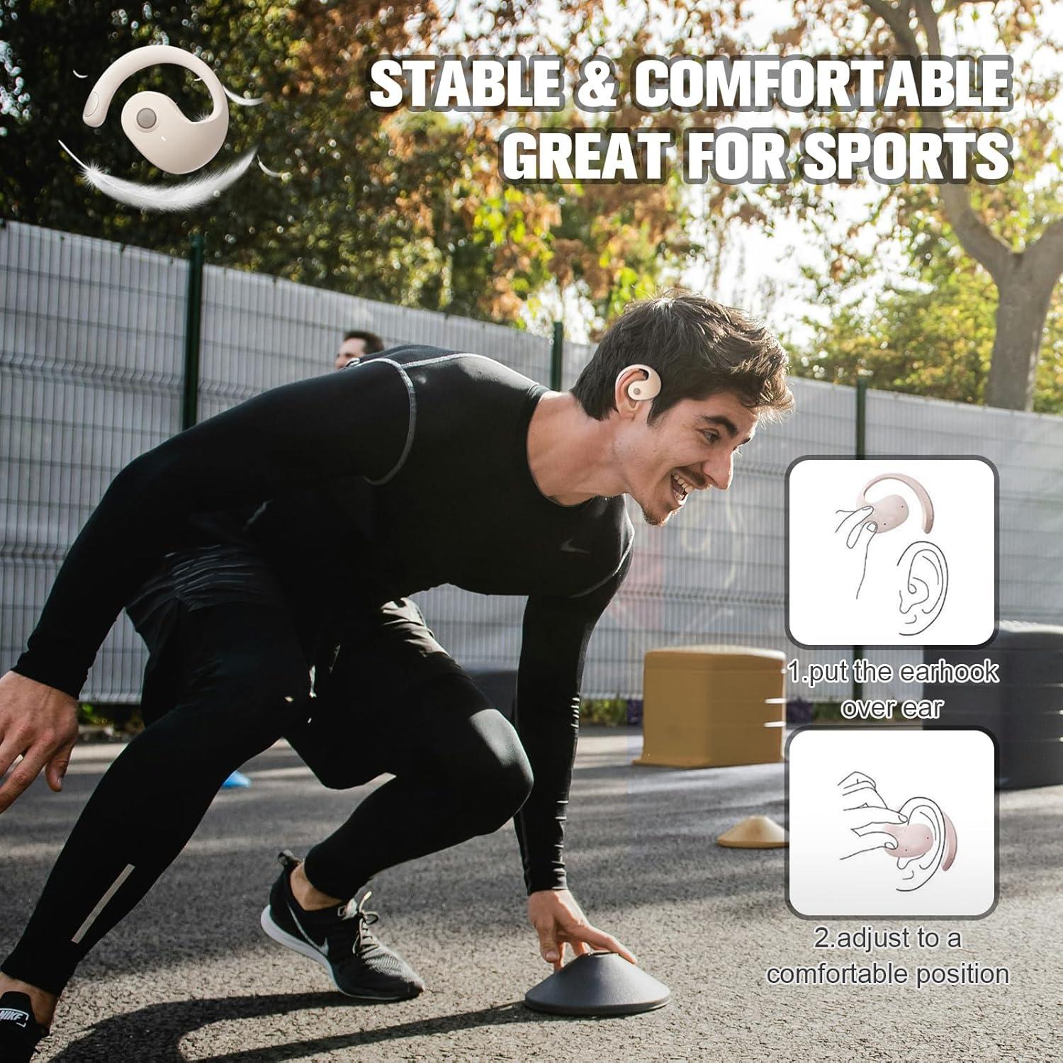 Auriculares Inalámbricos Bluetooth Abiertos JM13 Beige IPX5