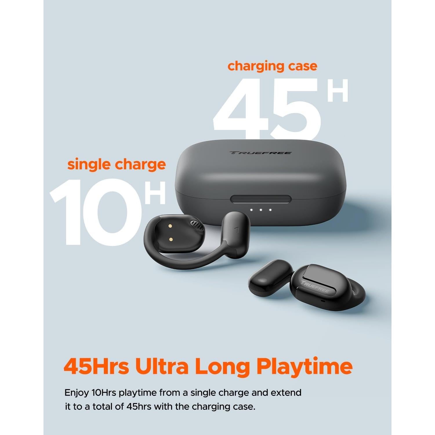 Auriculares Inalámbricos Truefree O1 Bluetooth 5.3 45H Negro
