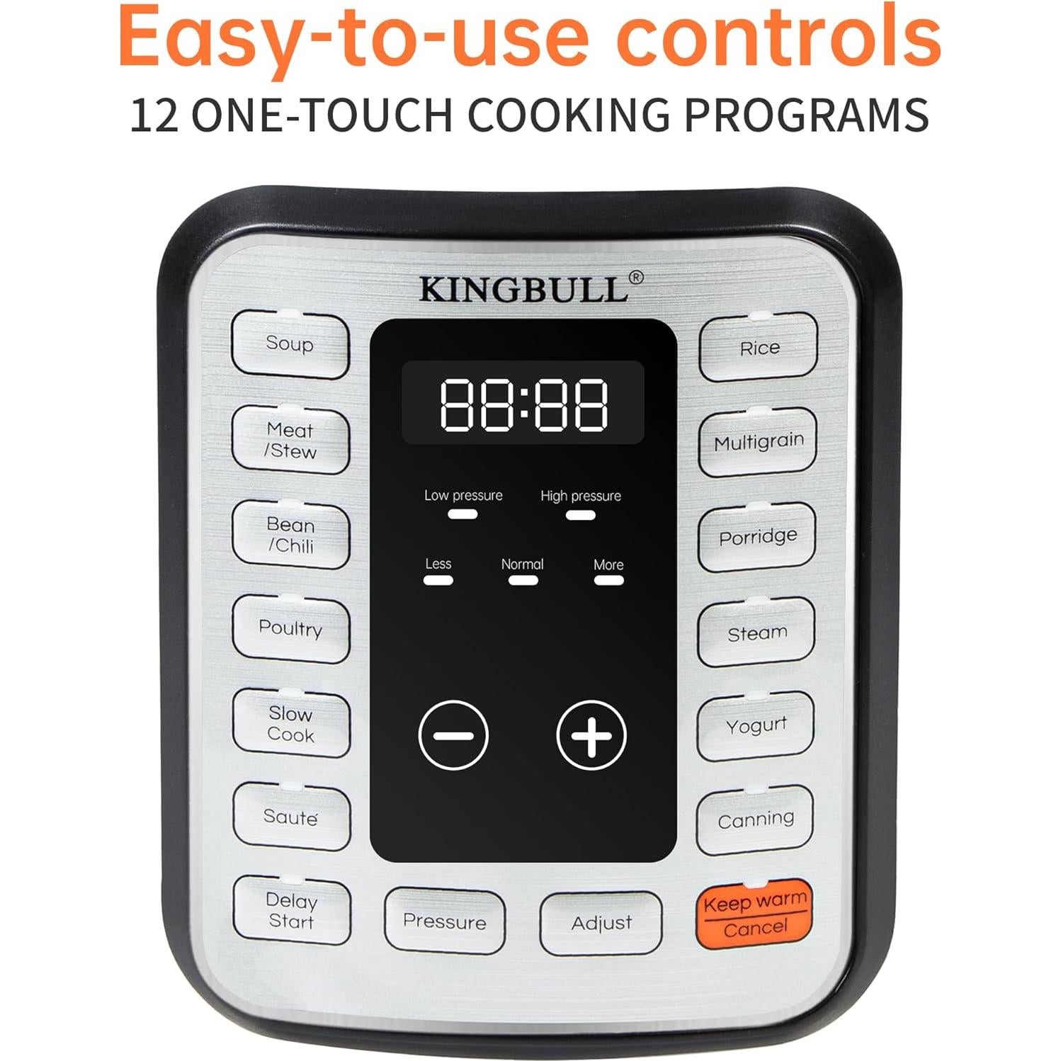 Olla de Presión Eléctrica KINGBULL 12 en 1 5.68L Antiadherente