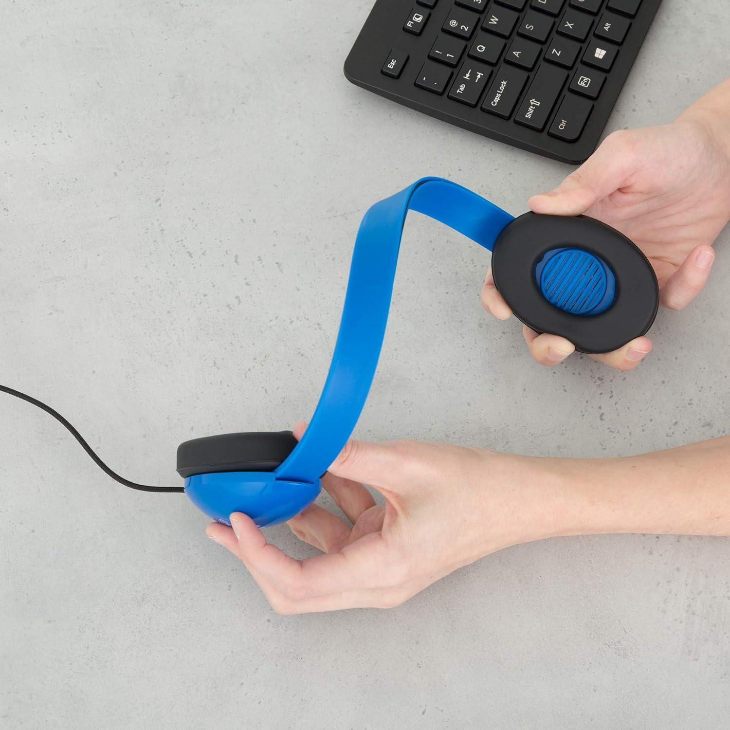 Auriculares Egghead para Niños con Cable Resistente 1.22m Azul