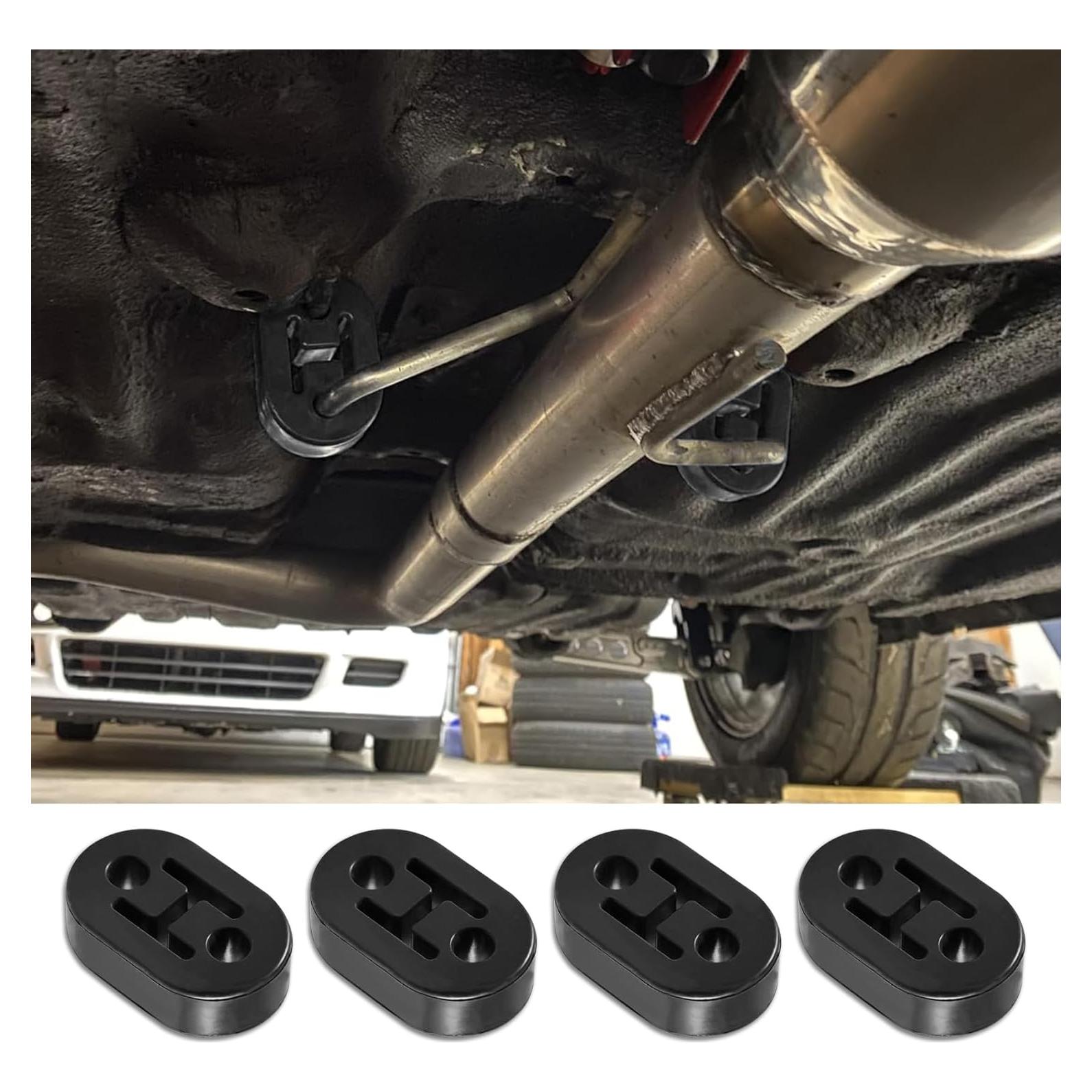 Soporte de escape de goma CHRYMUM 4PCS 2 agujeros 7.29x5cm